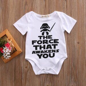 Baby girl boy onesie Star Wars white black